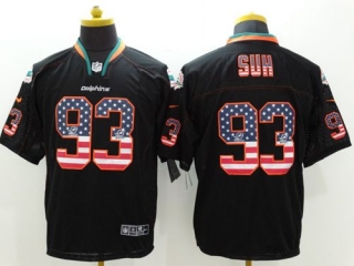 Nike Miami Dolphins #93 Ndamukong Suh Black Men's Stitched NFL Elite USA Flag Fashion Jersey