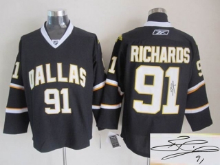 Autographed Dallas Stars -91 Brad Richards Stitched Black Throwback NHL Jersey