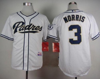 San Diego Padres #3 Derek Norris White Cool Base Stitched MLB Jersey