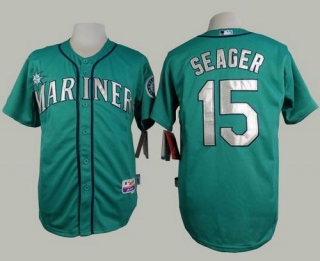 Seattle Mariners #15 Kyle Seager Green Alternate Cool Base Stitched MLB Jersey