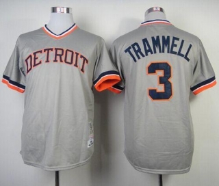 Mitchell and Ness 1984 Detroit Tigers #3 Alan Trammell Grey Throwback Stitched MLB Jersey