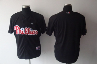 Philadelphia Phillies Blank Stitched Black MLB Jersey