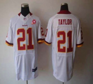 Nike Redskins -21 Sean Taylor White With 80TH Patch Stitched NFL Elite Jersey