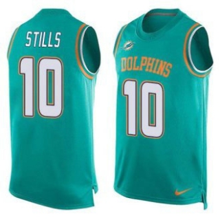 Nike Miami Dolphins -10 Kenny Stills Aqua Green Team Color Stitched NFL Limited Tank Top Jersey