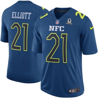 Nike Cowboys -21 Ezekiel Elliott Navy Stitched NFL Game NFC 2017 Pro Bowl Jersey