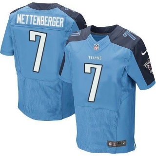 Nike Tennessee Titans -7 Zach Mettenberger Light Blue Team Color Stitched NFL Elite Jersey
