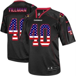 Nike Cardinals -40 Pat Tillman Black Men's Stitched NFL Elite USA Flag Fashion Jersey