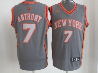 New York Knicks -7 Carmelo Anthony Grey Graystone Fashion Stitched NBA Jersey