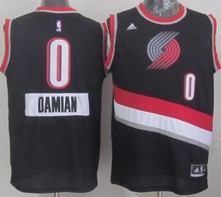 Portland Trail Blazers -0 Damian Lillard Black 2014-15 Christmas Day Stitched NBA Jersey