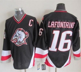 Buffalo Sabres -16 Pat Lafontaine Black CCM Throwback Stitched NHL Jersey