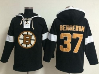Boston Bruins -37 Patrice Bergeron Black NHL Pullover Hoodie