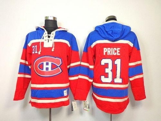 Montreal Canadiens -31 Carey Price Red Sawyer Hooded Sweatshirt Stitched NHL Jersey
