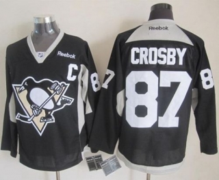 Pittsburgh Penguins -87 Sidney Crosby Black Practice Stitched NHL Jersey